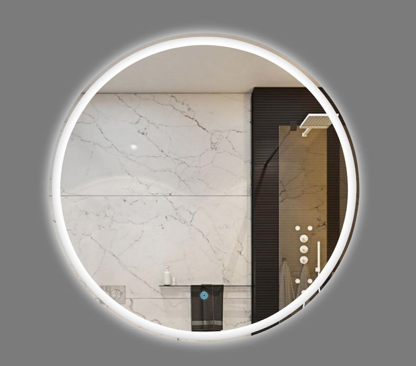 Espejo redondo con luces LED y sensor